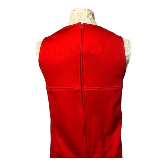 Vintage SEARS 1970 jumper dress with pockets and buttons downside in red size 12 - Picture 9 of 12
